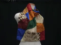 ■美品■ COACH コーチ シグネチャー シルク100% スカーフ ストール ショール レディース マルチカラー DK4145