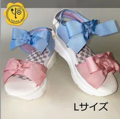 ♡新品未使用♡ Lサイズ 24cm~24.5cm ヨースケ YOSUKE 厚底サンダル レディース ピンクコンビ バックベルト ベルクロ スポーツサンダル　MY0113