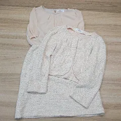 ◇ GALLERY IDCONTI ツイード 薄手 上品 綺麗め フォーマル おしゃれ ワンピース ジャケット サイズ2 ピンク レディース E 【1309040089211】のサムネイル