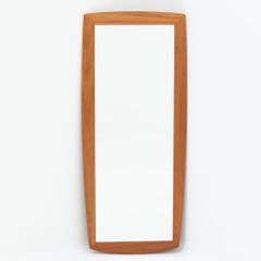壁掛け/立掛けミラー チーク 高さ90cm デンマーク製 北欧ビンテージ家具 木製フレーム 鏡 北欧家具 全身鏡 壁掛け鏡/DK18053