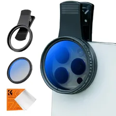 K&F Concept スマホレンズ CPLフィルター+スマホグリップ【反射抑え＆色彩向上+日常撮影】幅広い互換性 52mmフィルター交換可 スマホ用カメラレンズ iPad/iPhone/Androidに対応 クリップ式レンズ 運動会 旅行 動画撮影 白い雲や