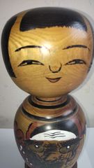 美品】名匠 五味豊楽作 創作こけし 月夜 草木 サイン有 伝統工芸 近代