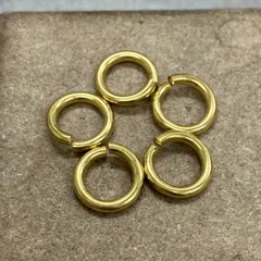 5点セット 真鍮製 丸カンリング 直径12mm キーホルダーパーツ