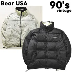 【肉厚】 90sヴィンテージ ベアー BEAR USA リバーシブル ダウンジャケット M