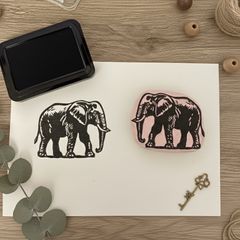 手彫り消しゴムはんこ【象】＊動物シリーズ＊