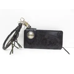 琉球レザー　L.L.A. ブラックレザー長財布 琉球レザーL.L.A