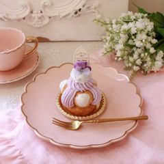 マチルドエム フランス プレート ピンク デザートプレート ケーキ皿 ケーキプレート（946）磁器 マチルドM Mathilde M. 陶器 シャビーシック アンティーク風 輸入雑貨 アンティーク 雑貨 姫系 おしゃれ