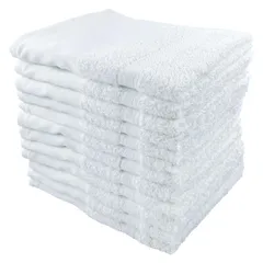 【迅速発送】泉州タオル(Sensyu Towel) 使いやすい普通の白タオル(平地つき) 12枚セット 薄手 日本製 フェイスタオル 200匁 綿100% 業務用 飲食店 美容院 銭湯 まとめ買い