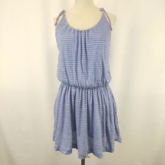 美品★SEE BY CHLOE【シーバイクロエ】 ノースリーブ/ストラップワンピース【size:4/XS-S/ひざ丈/blue×purple/ボーダー柄】dress◆BJ004-a