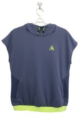 【美品】le coq sportif(ルコックスポルティフ) 半袖パーカー グレーネイビー レディース L ゴルフウェア 2507-0043 中古