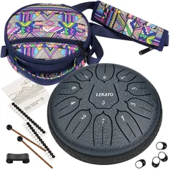 新品 タングドラム スリットドラム 11音 6インチ 収納バッグ付き 楽器 打楽器 ヨガ 瞑想 禅 祈り 楽譜付き (ブルー)