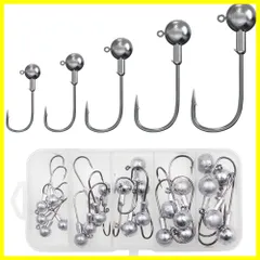 【特価商品】ルアーセット ケース ジグヘッドセット 付き ルアーフィシンッグ 丸型 釣りオモリ 釣り針 ジグヘッド アジング メバリング 釣り針 シンカー ジグヘッド ラウンドタイプ シーバス ヒラメ ロックフィッシュ（3g 釣りフック 5g 7g 10g 1