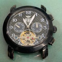 DOMINIC 自動巻き手巻き21石 裏スケ オープンハート 機械式 稼働品