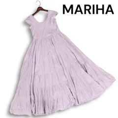 MARIHA マリハ 春夏★ マキシ ロング フレア ティアード ワンピース ドレス Sz.36 レディース