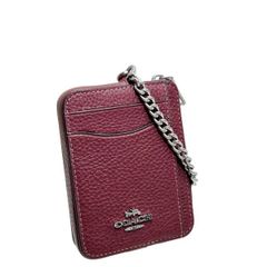 コーチ 財布 レディース COACH OUTLET コインケース ペブルド レザー ジップ カード ケース 6303 SV/WN ワイン