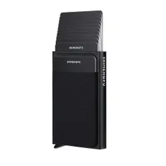 【特価セール】[SMF SHIMENGFU] カードケース ミニ財布 クレジット マネークリップ スライド式 RFIDスキミング防止 磁気防止 薄型 アルミ 大容量 ギフトボックス包装 ギフトに最適（ブラック）