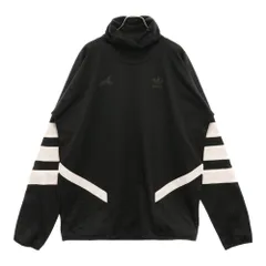 adidas (アディダス) ×DESCENDANT HIGH NECK TOP DCDT JERSEY ディセンダント ロゴプリント 3ストライプ ポリエステル ハイネック 長袖Tシャツ カットソー ブラック FR8230