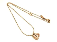 ■美品■ COACH コーチ ラインストーン ハート ネックレス ペンダント アクセサリー レディース  ピンクゴールド系 DI9107