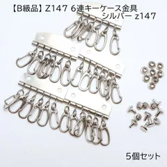 ★値下げ★【B級品】 6連キーケース金具 カシメ付き  シルバー 5個セット Z147