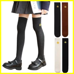 【人気商品】，【特価商品】，【特価】長さ50cm ワンポイント 刺繍 子供 ニーハイ 女の子 靴下 ジュニア 2足セット スクールハイソックス キッズ ニーハイソックス [ZGKULAEAOW]