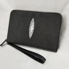 運気UP スティングレイ エイ革 長財布 タイ生産品 ブラック - メルカリ
