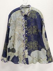 中川政七商店　丸紋刺繍の麻布Tシャツ 格子と丸紋刺繍の麻布Tシャツチュニック｜工芸・暮らし・贈り