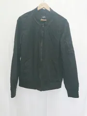 ◇ ⊇ ZARA ザラ ナイロン 薄手 長袖 MA-1ジャケット サイズEUR M USA M MEX 40 ブラック系 メンズ E  【1507230005946】
