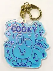 【中古】雑貨 COOKY(ジョングク) パープル オーロラアクリルキーチェーン 「BT21」