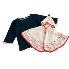 Burberry バーバリー 長袖カットソー 黒 familiar ファミリア  ニットポンチョ 2点セット キッズ 子供服 女児 幼児 160cm 60-90cm