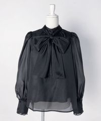 夢展望公式 [新品未使用] オーガンジーシアーボウタイＢＬ [ブラック] 他カラー別ページ有  ブラウス・シャツ ブラウス・シャツ（長袖） 535712-02