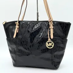 【美品】MICHAEL KORS ロゴグラム トートバッグ 肩掛け エナメル