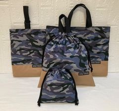 4点セット　グレー迷彩　入園入学　ハンドメイド