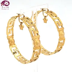 ヴェルサーチ グレカフープピアス シルバー 両耳 Versace グレカ フープピアス | シルバートーン | FARFETCH JP