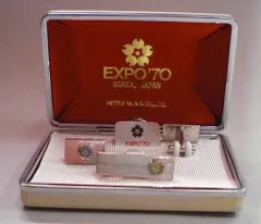 太陽の塔　EXPO 70 カフスボタンとネクタイピンのセット Yahoo!オークション - 岡本太郎 太陽の塔 カフス ボタン