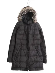 【お得なクーポン配布中!】 ノースフェイス ロング ダウン コート レディース XS 古着 パーカー ジャケット キルティング 600フィル ブルゾン フェイク ファー付き 黒