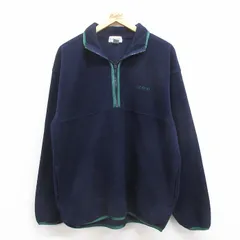 M/古着 IZOD 長袖 ハーフジップ フリース ジャケット メンズ 90s ワンポイントロゴ 紺他 ネイビー 25sep24 中古 アウター