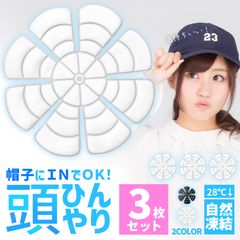 アイスパッド 帽子用 28度自然凍結 PCM 黒 白 3枚セット アイスシート 結露無し ヘッドクーラー 頭皮冷却 冷感マット メットキャップ バケットハット 自転車 男性 女性 子供 高齢 冷却シート 暑さ対策 スポーツ 現場