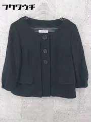 ◇ ELLE エル ラメ 七分袖 ノーカラー ジャケット サイズ40 ブラック レディース 【中古】 【1002800533770】のサムネイル