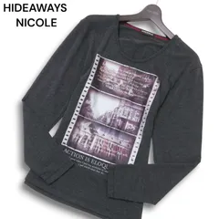 HIDEAWAYS NICOLE ハイダウェイ ニコル 通年 グラフィック プリント★ 長袖 カットソー ロンTシャツ Sz.50 メンズ グレーのサムネイル