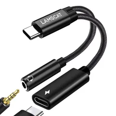 【在庫処分】pro Google iPad for ポータブル Pixel 音量調節 通話 Xperia 充電しながら 二股イヤホンケーブル イヤホンジャック Samsung Type-C 同時 急速充電 Galaxy PD60W イヤホン変換アダプタ タイプ