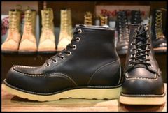 【8E 美品 犬タグ 98年】レッドウィング 8179 アイリッシュセッター 黒 ブラッククローム モックトゥ 編み上げ ブーツ redwing HOPESMORE【FF462】