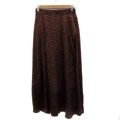 グローバルワーク GLOBAL WORK フレアスカート マキシ丈 ロング丈 ヒョウ柄 レオパード柄 M 茶 ブラウン 黒 ブラック /YS31