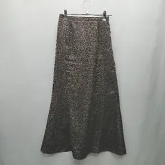 ◇ Θ SENSE OF PLACE 花柄 バックウエストゴム ロング丈 フレア スカート サイズS ブラウン系 レディース E  【1412090051678】