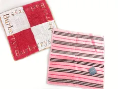 バーバリー　BURBERRY　Burberrys　タオルハンカチ　２枚セット　ピンク系　レッド系　25×25cm　送料無料