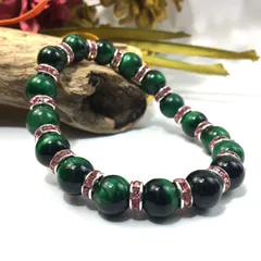 グリーンタイガーアイ パワーストーン ブレスレット 10mm （ピンク）メンズ・レディース　男性・女性　数珠ブレス　開運  [o]　