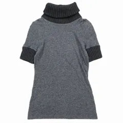 DOLCE&GABBANA ドルガバ リブ ニット切替 タートルネック セーター 半袖 トップス サイズ40 M グレー レディース 【中古】