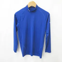 アンダーアーマー UNDER ARMOUR インナーシャツ スポーツウェア ゴルフ 長袖 ハイネック ロゴ プリント 青 ブルー XXL