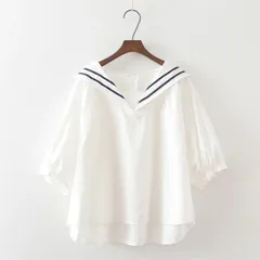 セーラーカラー シャツ ブラウス レディース 半袖tシャツ シャツブラウス 半袖 レディース 春 夏 tシャツ レディース 半袖 カジュアル ゆったり 大きいサイズ シンプル おしゃれ トップス プルオーバー 着やすい 学生