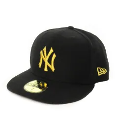ニューエラ NEW ERA 59FIFTY NY ニューヨークヤンキース 帽子 キャップ 野球帽 BBキャップ ベースボールキャップ アンダーバイザー 金刺繍 Brooklyn ブルックリン ウール 7 55.8cm 黒 ブラック /AH18 ■GY18
