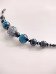 天然石 マグネット式羽織紐 #02 / 着物小物 / ブルーグリーン